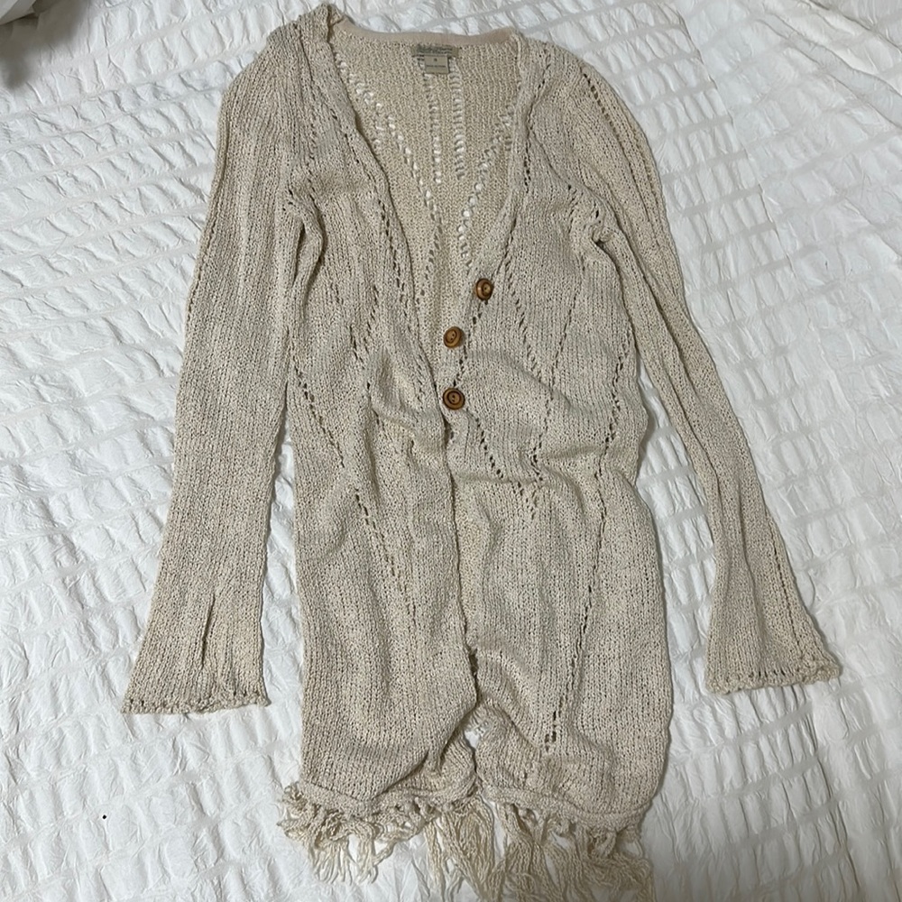 Lucky Brand Three Button Lightweight Duster/Cardigan - Size Small